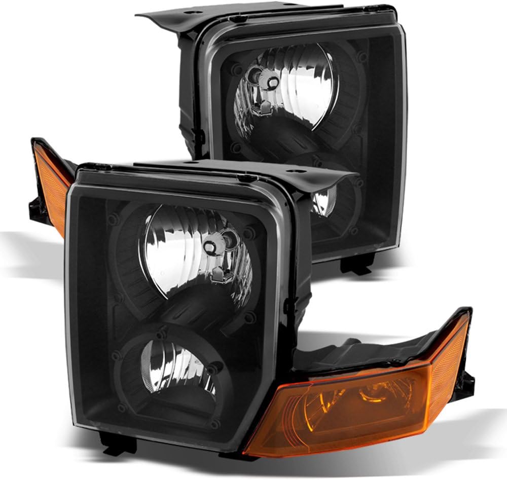 UIIU ACANII - For 2006-2010 Jeep Commander [Black Housing Upgrade] Headlights Headlamps Replacement Driver + Passenger Side