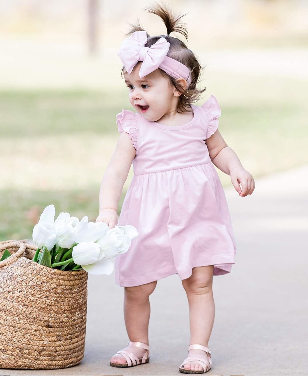 RuffleButts Baby/Toddler Girls Sleeveless Knit Dress with Ruffles: Clothing, Shoes & Jewelry
