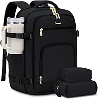 Vista 37 de LOVEVOOK Mochila de viaje para mujer y hombre, Beige, Mochilas de viaje