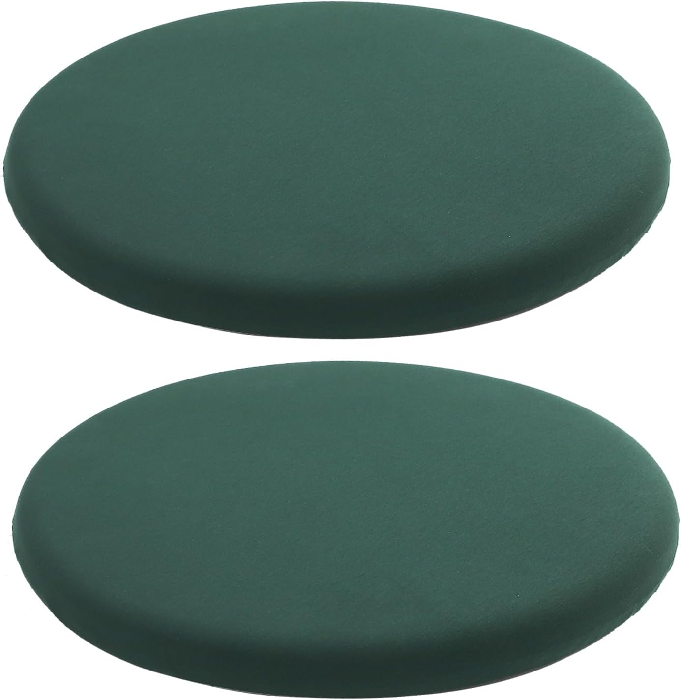 Dark Green 15 Inch 2 Pack Round Memory Foam Chair Pad for Dining Room, Kitchen, and Office Use, Anti-Slip Round Stool Pad, Comfortable Seat Cushion with Removable Cover