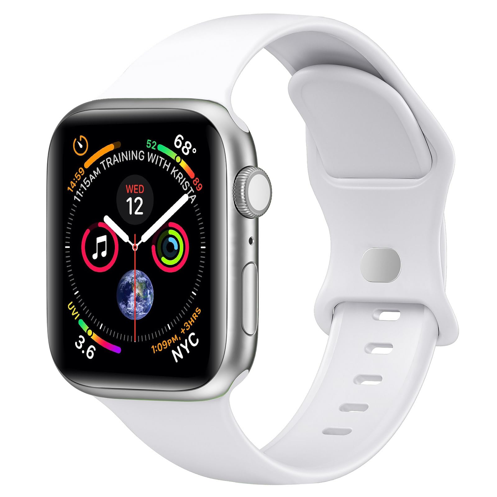 Photo 1 of Sport Band Compatible with Apple Watch Bands 40mm 38mm 41mm 42mm 44mm 45mm 49mm for Women Men,Soft Silicone Waterproof Replacement Strap for Apple Watch Series 11 10 9 8 7 6 5 4 Ultra 3 2 1 SE