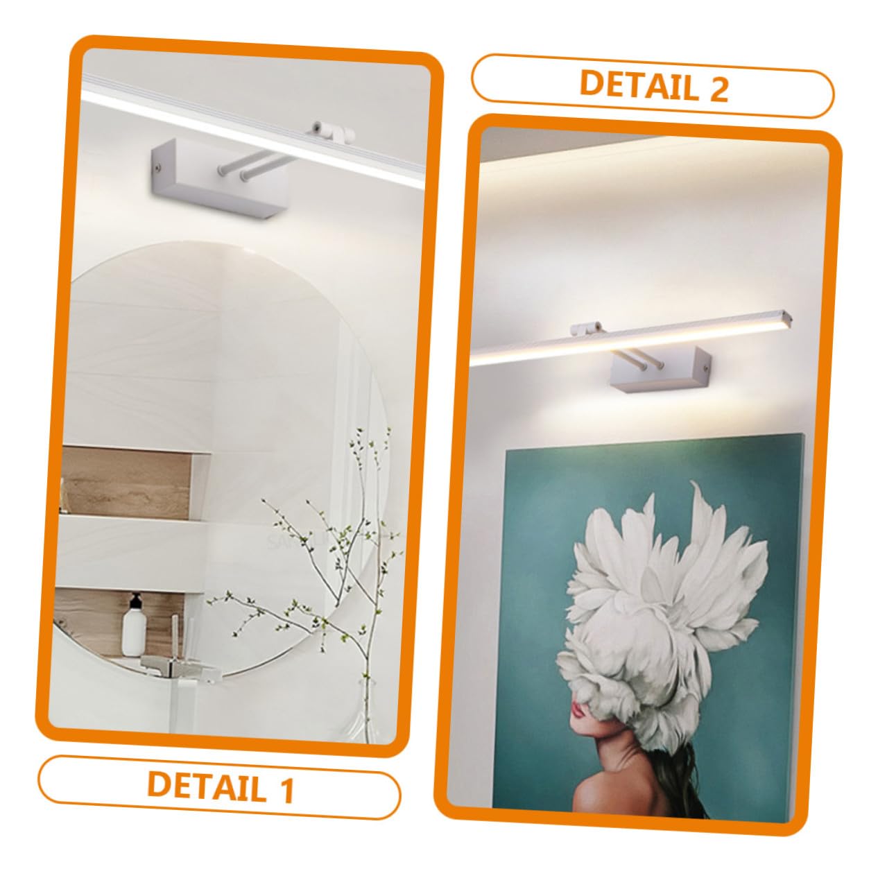 PartyKindom Lampada Specchio Bagno LED Bianca Contemporanea Applique Parete Luce Bagno LED Alluminio PC Non Dimmerabile