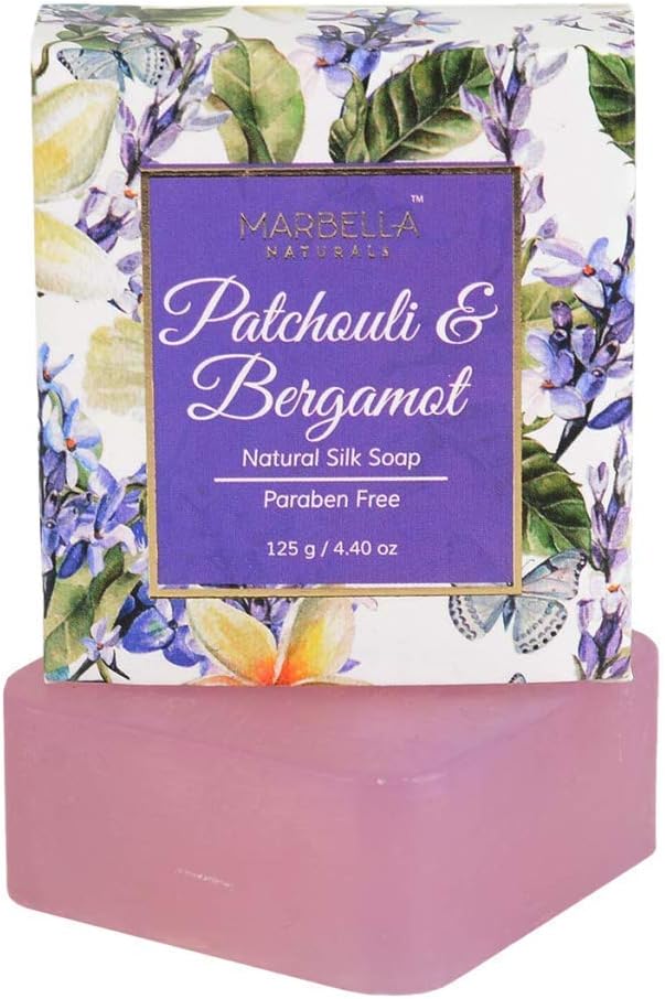 MARBELLA NATURALSPatchouli & Bergamot Natural Luxury Silk Soap, Paraben Free - 125Gm