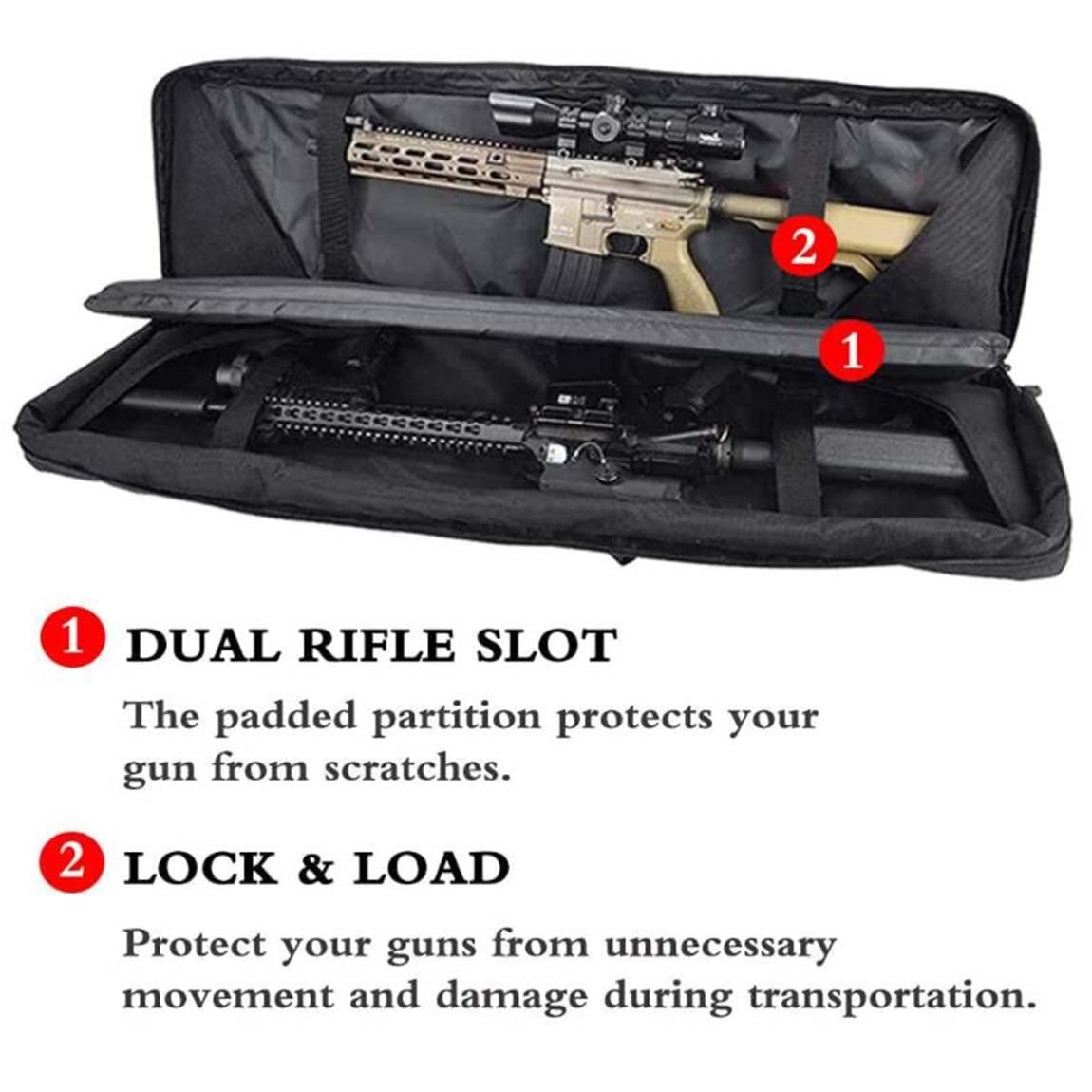 Rifle Case Tactical Gun Bag, Bolsa de Pesca Mochila Pistola Escopeta Airsoft Case Almacenamiento con correa para el hombro, para cazar, pescar, disparar deportes