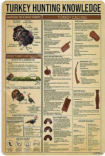 Turkey Hunting Knowledge Poster Tin Sign Anatomy Of A Wild Turkey Metal Sign Farm Vintage Decor Kitchen Kitchen Garde Farmhouse Wall Hanging Signs Decor 8x12
