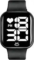 Relogio Digital Masculino Display LED Quadrado Silicone Preto Leve Data Hora Simples Uso Presente Casual Elegante
