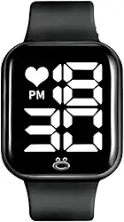 Relogio Digital Masculino Display LED Quadrado Silicone Preto Leve Data Hora Simples Uso Presente Casual Elegante