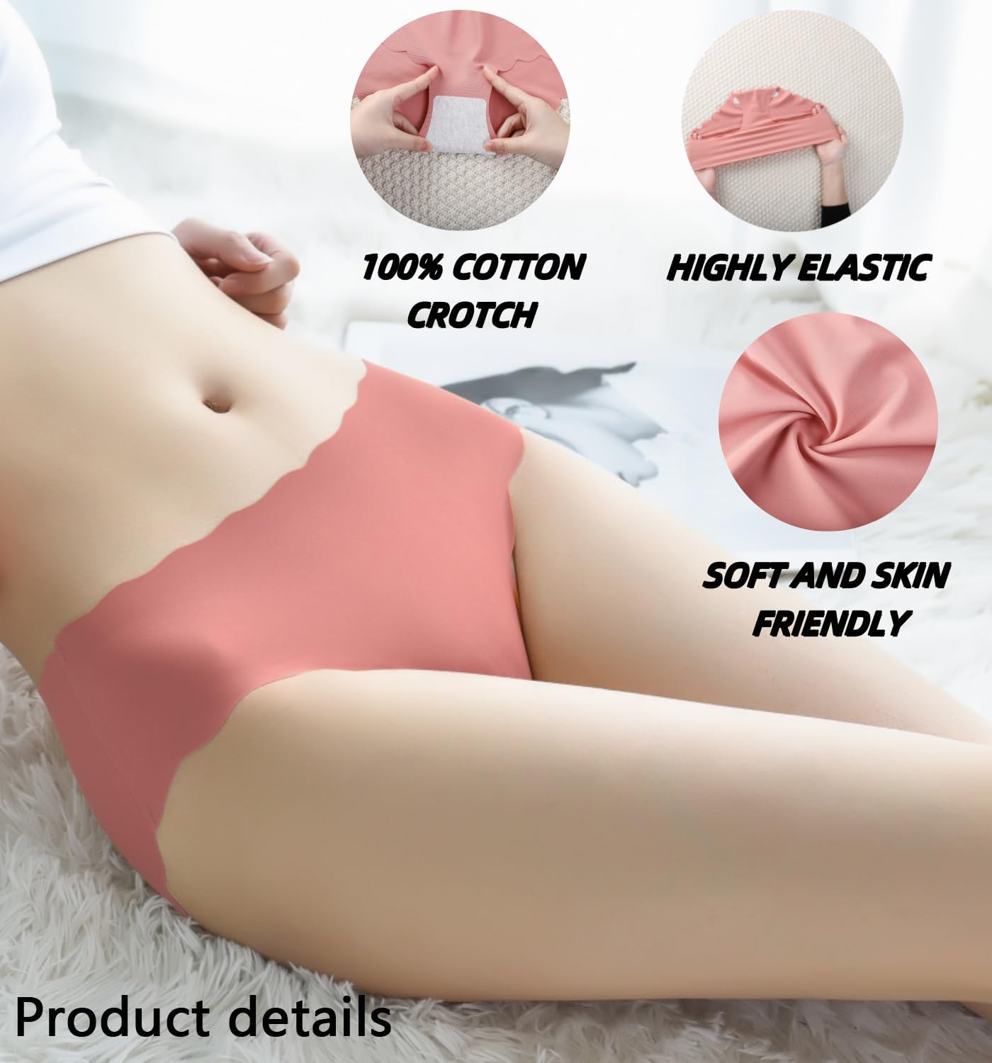 Demifill Teen Girls Seamless Underwear Tagless No Show Panties for Teens Pack of 8 Multipack - Image 5