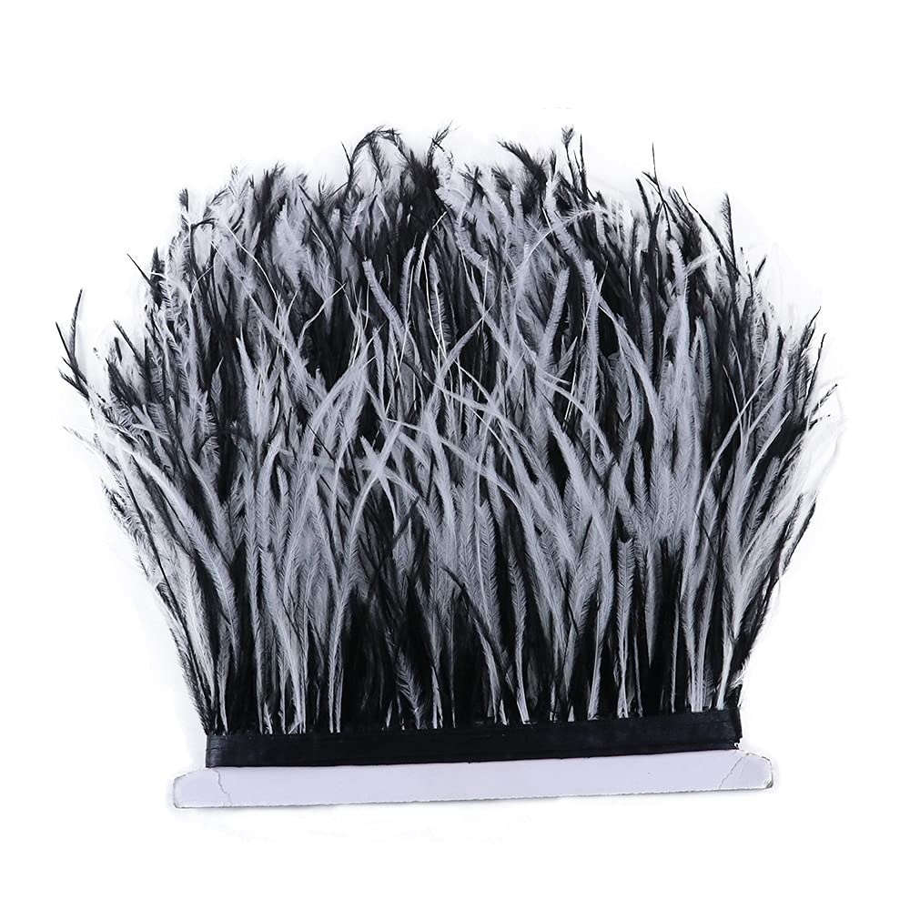 Plumes d'autruche bicolores de 2m pour robe de mariée et couture de 10-15cm