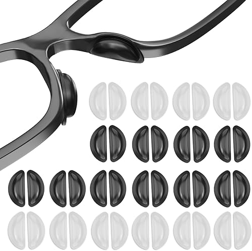 20 pares de almohadillas para la nariz para anteojos con caja de almacenamiento, bolsa de aire, silicona suave, antideslizante, almohadilla adhesiva
