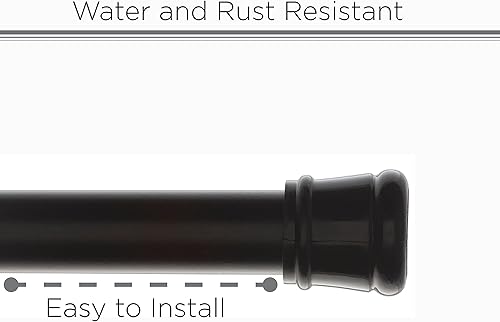 Miniatura 4 de Barra de cortina de tensión, con resorte, ajustable expandible de 42 a 76 pulgadas, barra de ducha de baño, poste de armario, divisor de habitación,