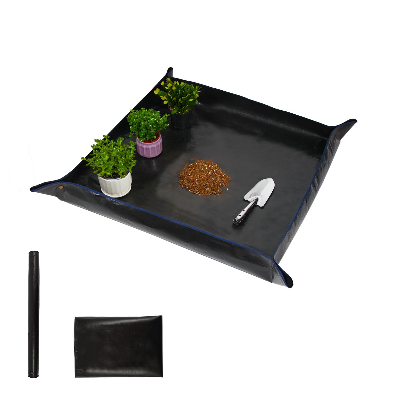WondMall 26.8" x 26.8" Plant Repotting Mat Waterproof Transplanting Mat Indoor Succulent Potting Mat Portable Gardening Watering mat Square and