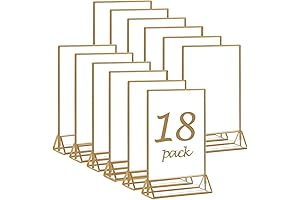 HIIMIEI Gold 4x6 Picture Frames: 18-Pack Acrylic Display Stands for Photos, Signs, and Table Numbers