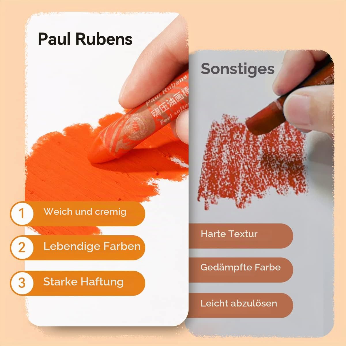 Paul Rubens Ölpastellkreide Set, 72 Farben Oil Pastels Weiche Pastellfarben für Künstler, Studenten und, Ideal zum Skizzieren, Dekorieren