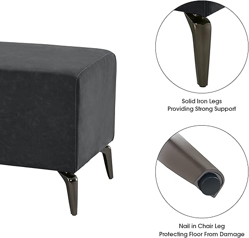 Miniatura 7 de BarberPub Sillas de sala de espera, muebles de salón, banco de recepción de oficina, banco otomano, sillas de huéspedes para entrada, tienda, piel