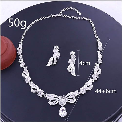 Miniatura 5 de Juego de collar de tiara con diamantes de imitación de cristal artificial para novia, diadema brillante, accesorios para el cabello, para bodas,