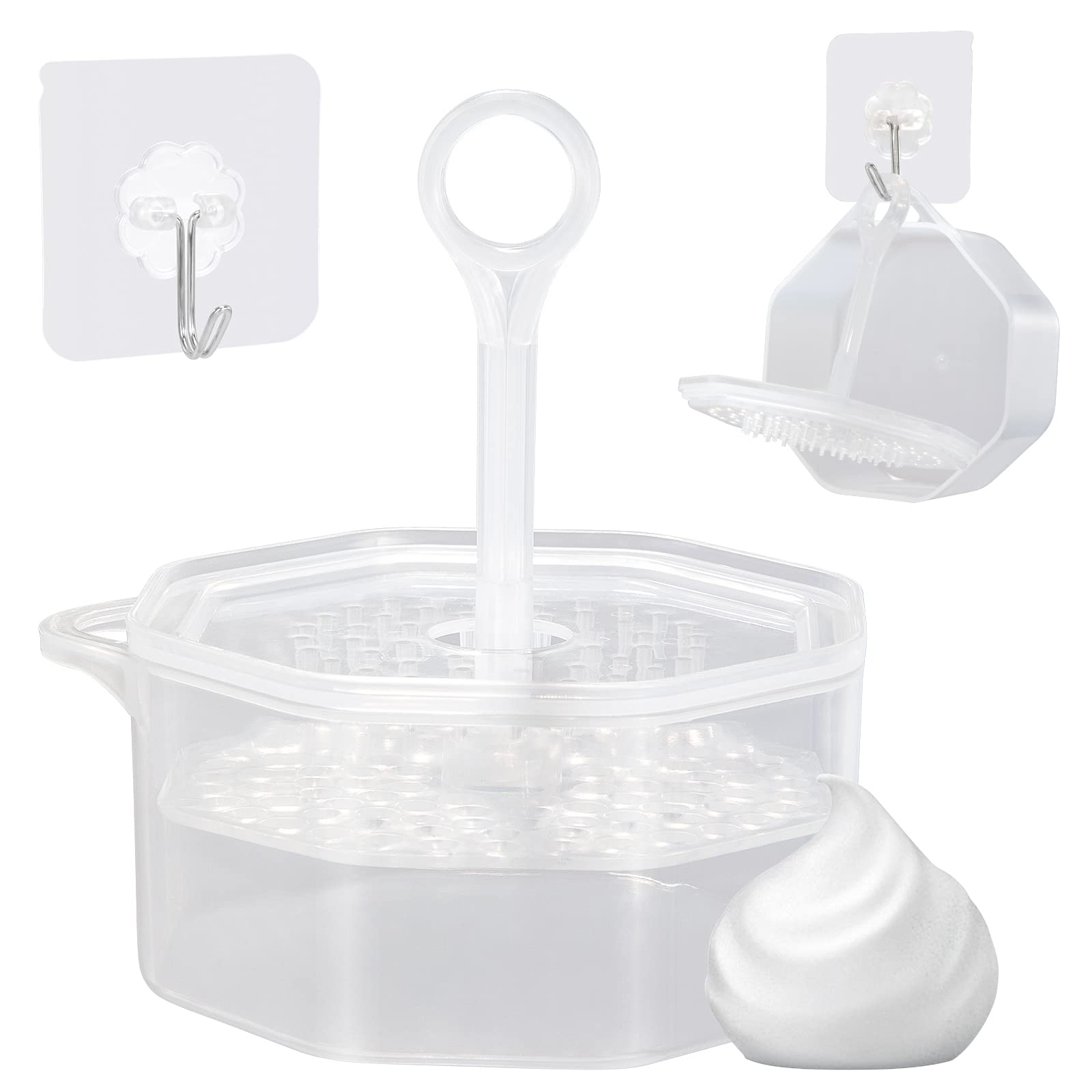 Pwsap Facial Cleansing Tool with Hook- Detachable Face Wash Rich Foam Maker for Face Wash, Deep Skincare Cleaner Tools, Marshmallow Whip Maker | Gentle Deep Cleanser, Whip Bubble Maker