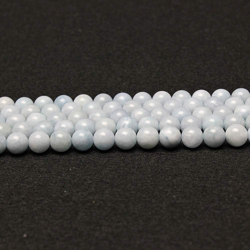 MJDCB Round Stone Beads 6mm Aquamarine Loose Gemstone Beads for Jewelry Making Bracelet Necklace 60pcs - Image 3