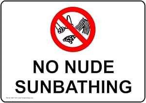 Amazon.com : No Nude Sunbathing Sign NHE-17433 Water Safety : Business