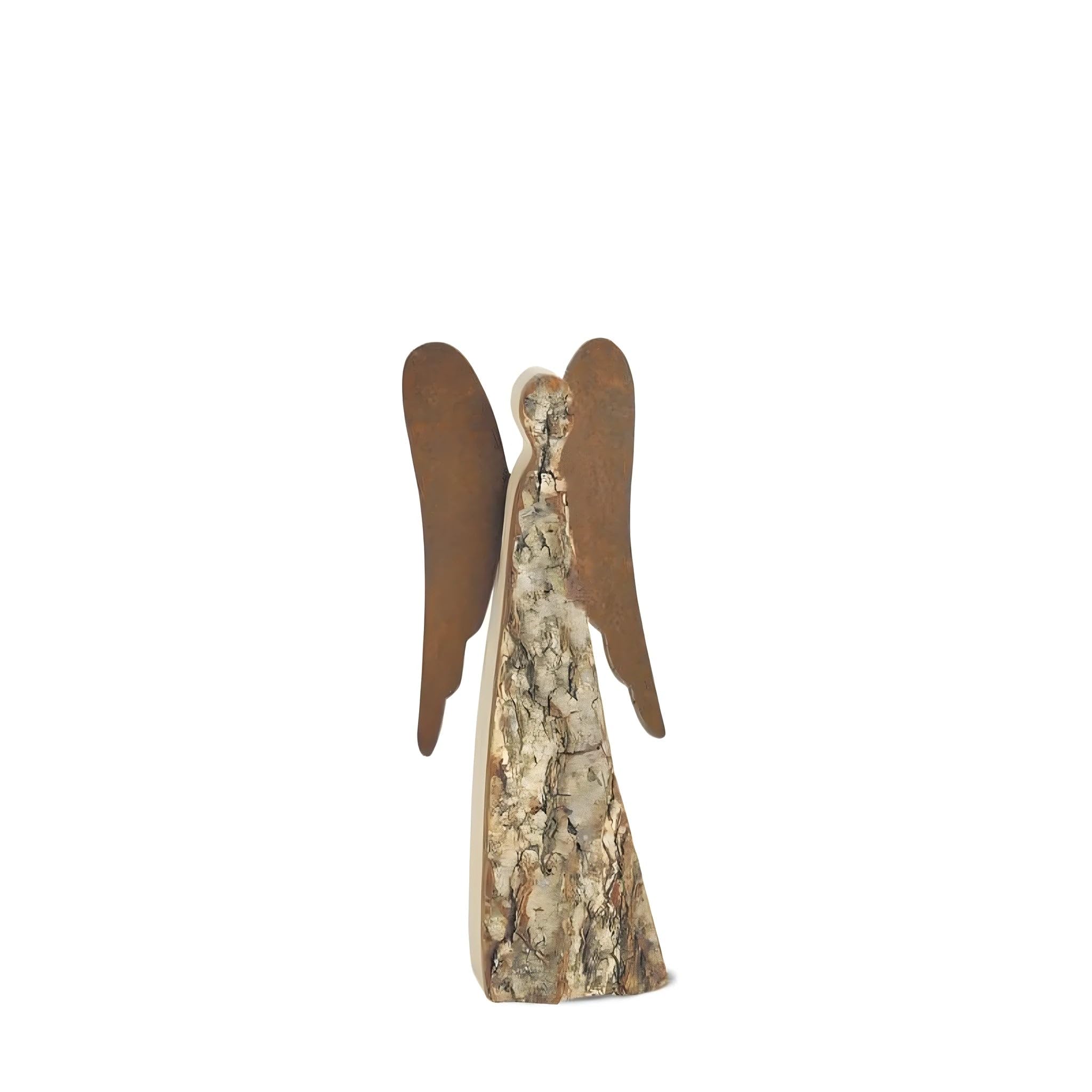 Dolfi | Angel in Bark Wood 20 cm 20 cm | Natural Wood in Val Gardena | Nativity Figure