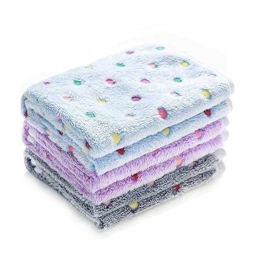 luciphia 3 Piezas de Paquete Mantas para Perros Gatos Mascotas Paños Estampados y Suaves Círculo Multicolor…