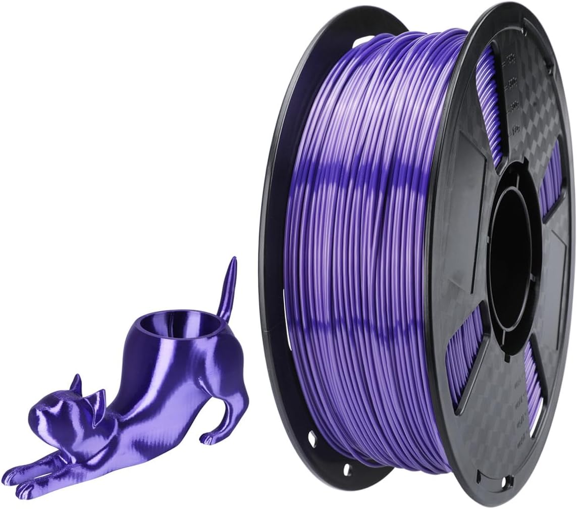 CC3D Silky TPU Filament Purple 1.75mm 1KG Shore 57D FDM 3D Printer Filament 3D Printing Materials 57D Harder Than 98A Silk TPU Filament