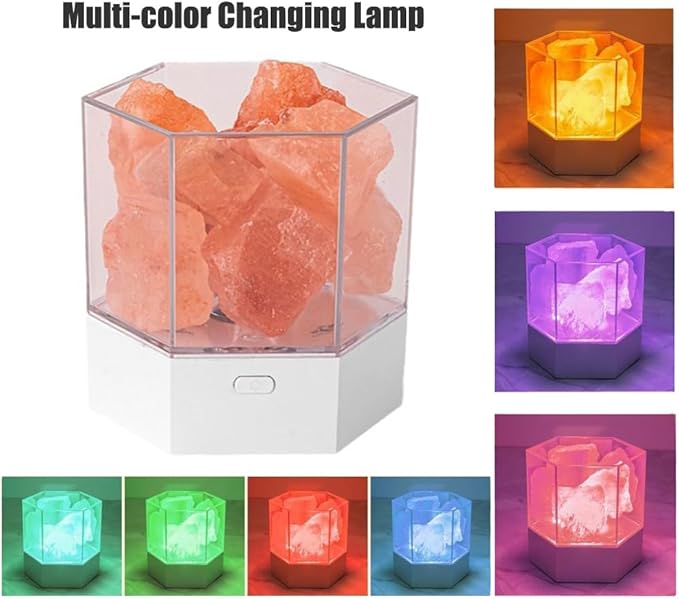 Gosyfeti USB Himalayan Salt Rock Lamp with Color Changing, Natural Crystal Stone Aroma Diffuser Dimmable Night Light for Home Decor Zen Yoga Spa Meditation photo 2