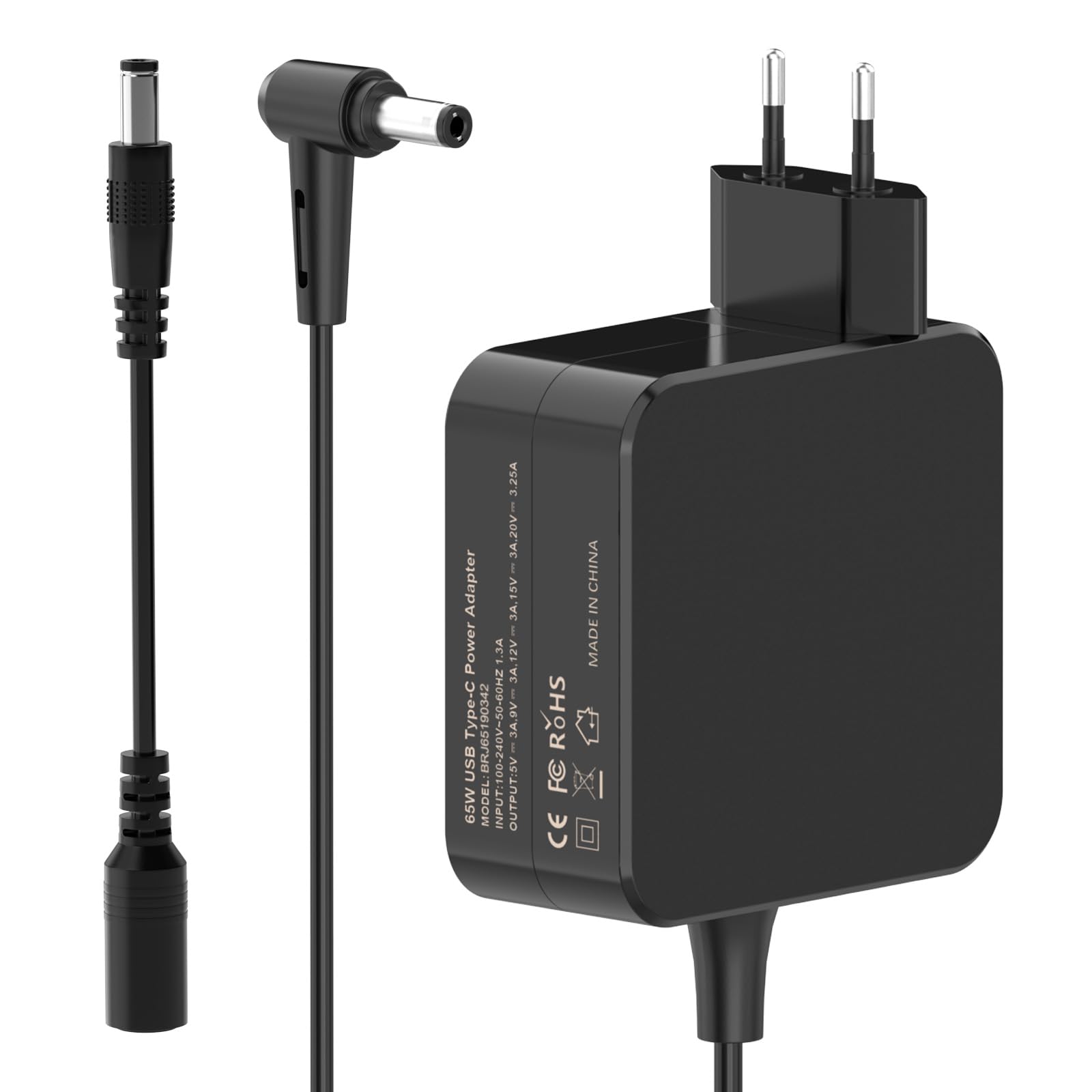 65W Caricatore PC Portatile 19V 3,42A Compatibile con Asus F550C F551C F551M F552C F552L F552M F554L F555L F540L F540N F502C K55V K53E K550V K550J K550C K501U Alimentatore Caricabatterie