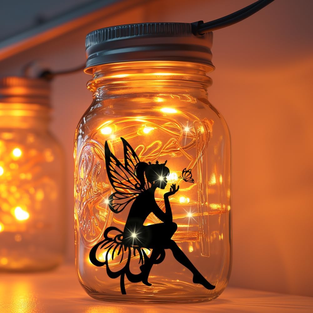INFUNLY 12Pcs Laser Cut Card Fairies 3.5"x3.9" Fairy Scrapbook Fairy Silhouettes Mermaid Cutouts Fairy Die Cuts for Gifts DIY Crafts Wall Painting Scrapbook Windows Glass and Phones Decoration
