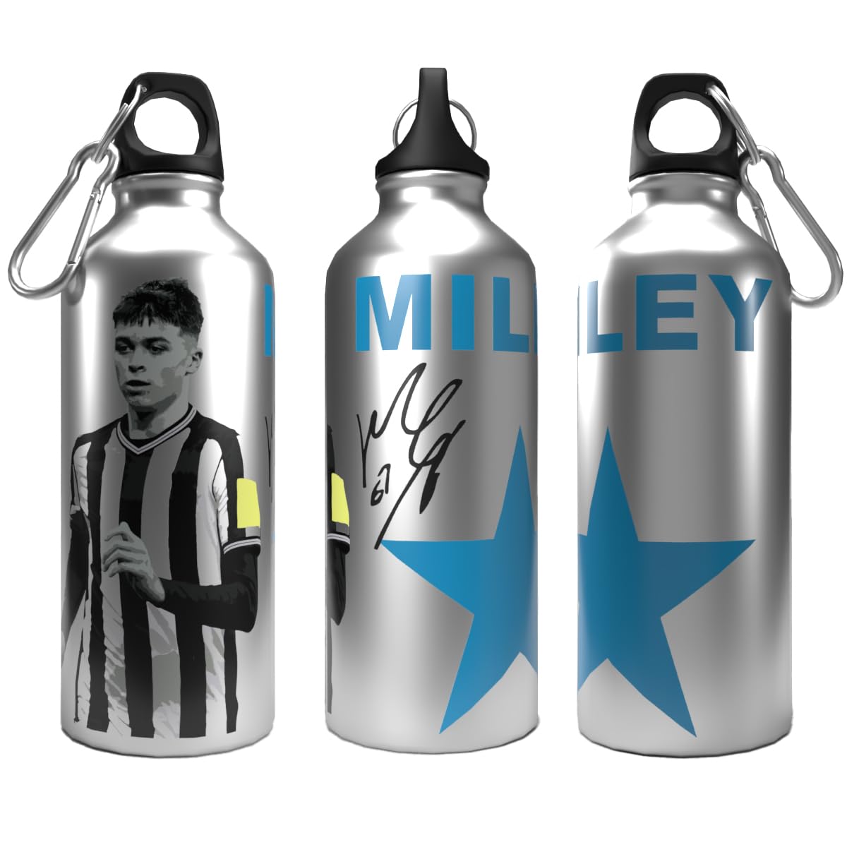 Partisan Multicolour Newcastle Bottle Miley 2-Lid Aluminium 600Ml Silver