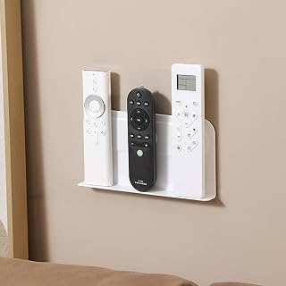 Magnetic Remote Control Holder Wall Mount - Universal Organizer for TV, Fan, AC Remotes - No Drill Adhesive Installation - Space Saving Storage Rack