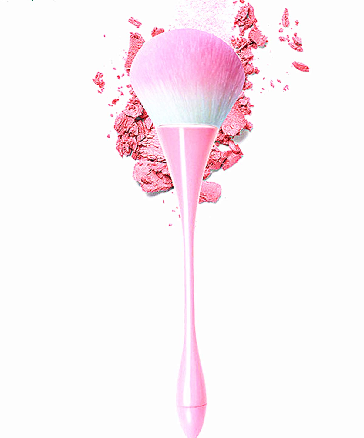 Nail Brush for Cleaning, Pink Foundation Fan Bronzer Contour Cute Dip Powder Blush Acrylic Nail Makeup Brush for Teens Women Girls Kids Travel : Beauty & Personal Care