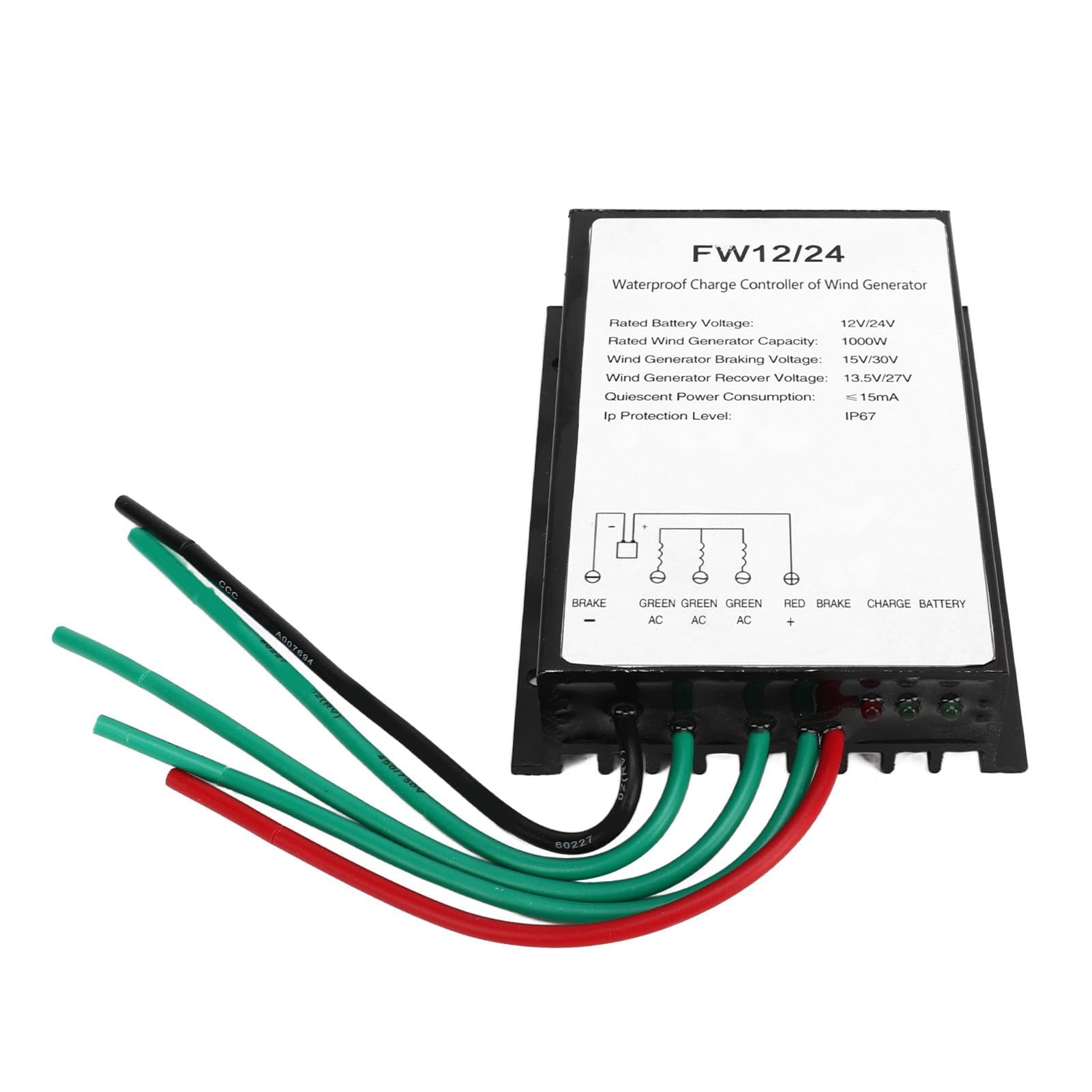 Controlador de carga eólica impermeable, Controlador híbrido solar eólico con indicador LED 1000W para generador eólico