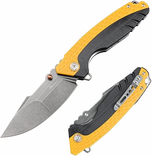 Knives VG10 Cuchillo plegable de acero para hombres con clip G10 mango EDC cuchillo táctico de bolsillo para exteriores, campamento, caza,