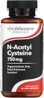 Vista 1 de LifeSeasons N-Acetil Cisteína (NAC) 750 mg – Suplemento de Apoyo Antioxidante y Desintoxicación – Precursor del Glutatión, Salud Inmune