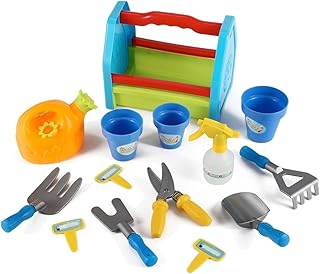 AZImport PS391 Rainbow Gardening 14 Piece Box Tools Toy Set for Kids