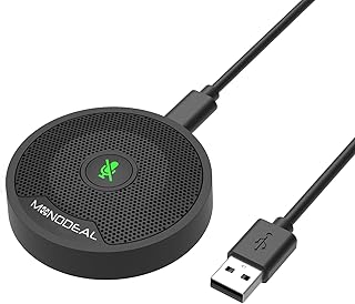 Yuanj USB Conference Microphone Omnidirectional PC Microphones Updated Clear 360° Voice Pickup Plug & Play Compatible for Zoom, Skype, Video Meeting,Gaming,Chatting (UM10)