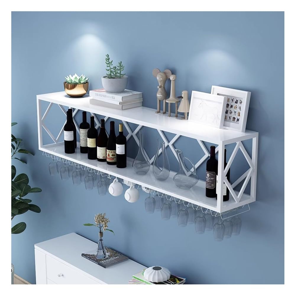 Étagère à vin murale pour cuisine et salle à manger avec support de verres