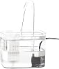 SunGrow Cat Water Fountain, Automatic Flowing Hydration Station with Filter & Silent USB Pump, Easy-to-Use Transparent Feeder Bowl for Indoor Felines, Ferrets, and Other Small Animals,6 x 5 x 5"