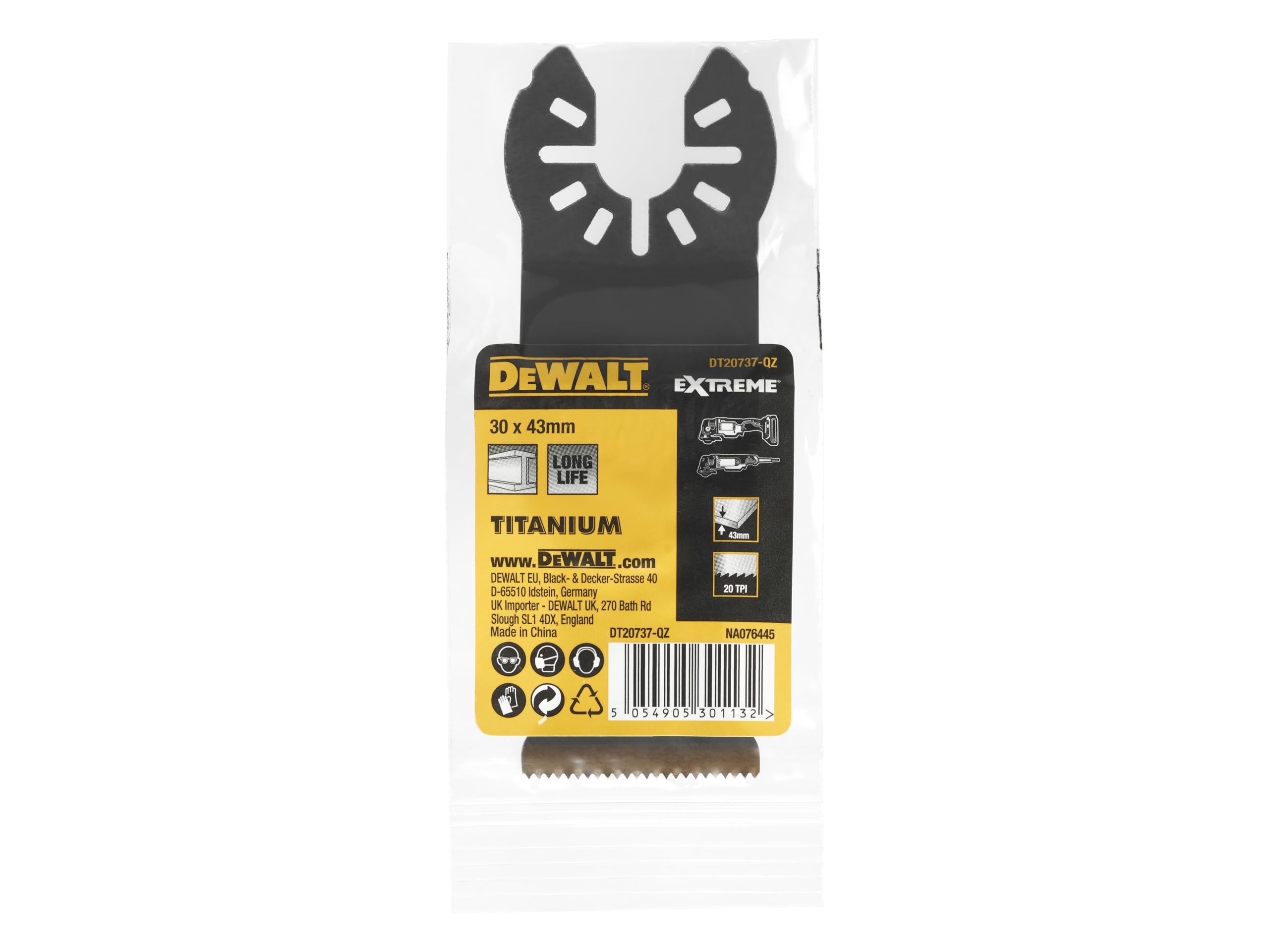 DEWALT Lama in titanio 30 mm x 43 mm