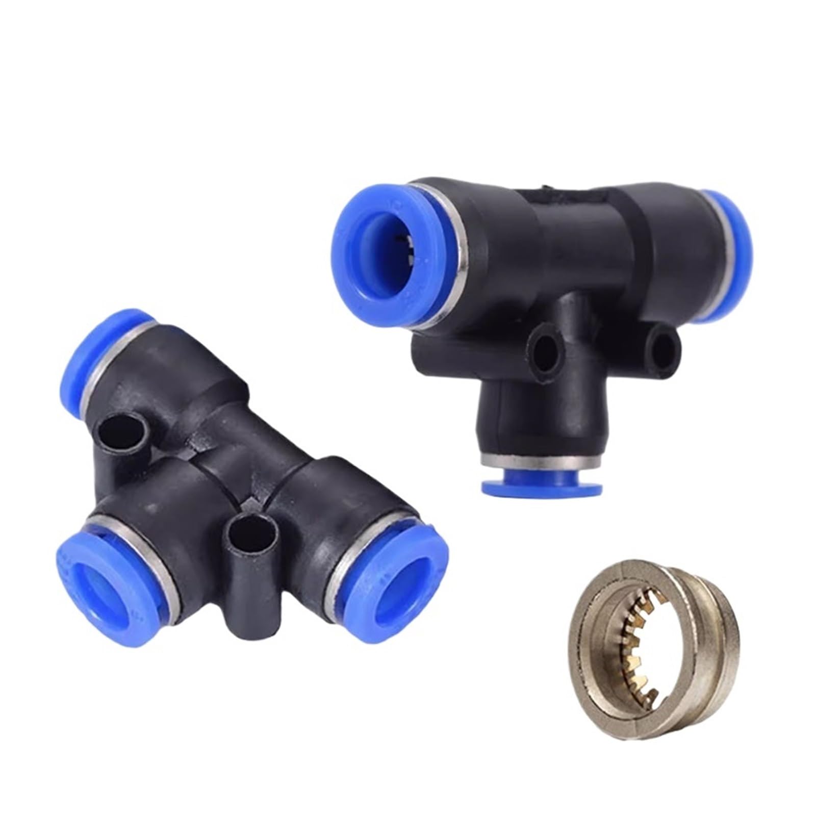 Conector neumático de aire PE PEG de 50/100/500 piezas, reductor de te de ajuste rápido, conector de manguera de tubo de plástico en forma de T de 3 vías, 4/6/8/10/12 mm(PEG 8-4,100 PCS)