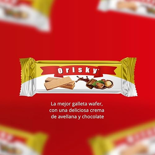 Miniatura 5 de Orisky Galletas de oblea de chocolate y avellana, bocadillo salvadoreño crujiente de oblea con capas cremosas de chocolate y sabor a avellana, 12