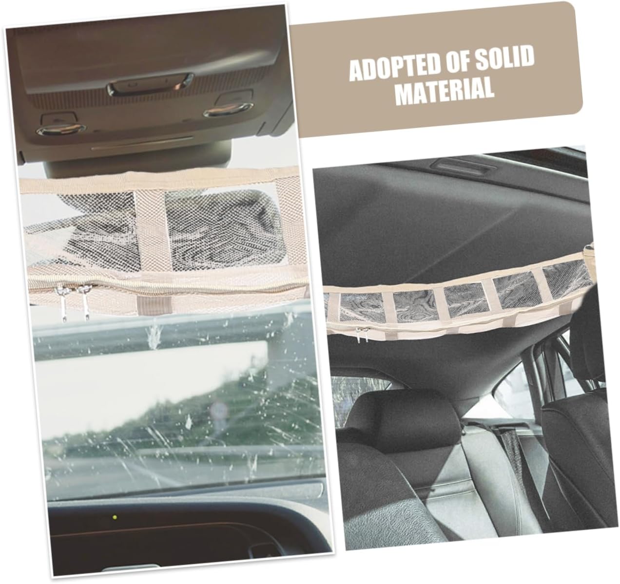 Car Seat Storage Bag Travel Accessories Traveling Accessories The Cars Car Supplies Organizer Bags for Traveling Car Accessories Interior Car Ceiling Mesh Net Polyester Beige