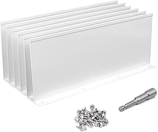 Powrocket 6 Pack Aluminum Gutter Valley Splash Guard,Keep Water From Overshooting the Gutter,for Valley,Corner,or Straight,10 inch Each Piece,White