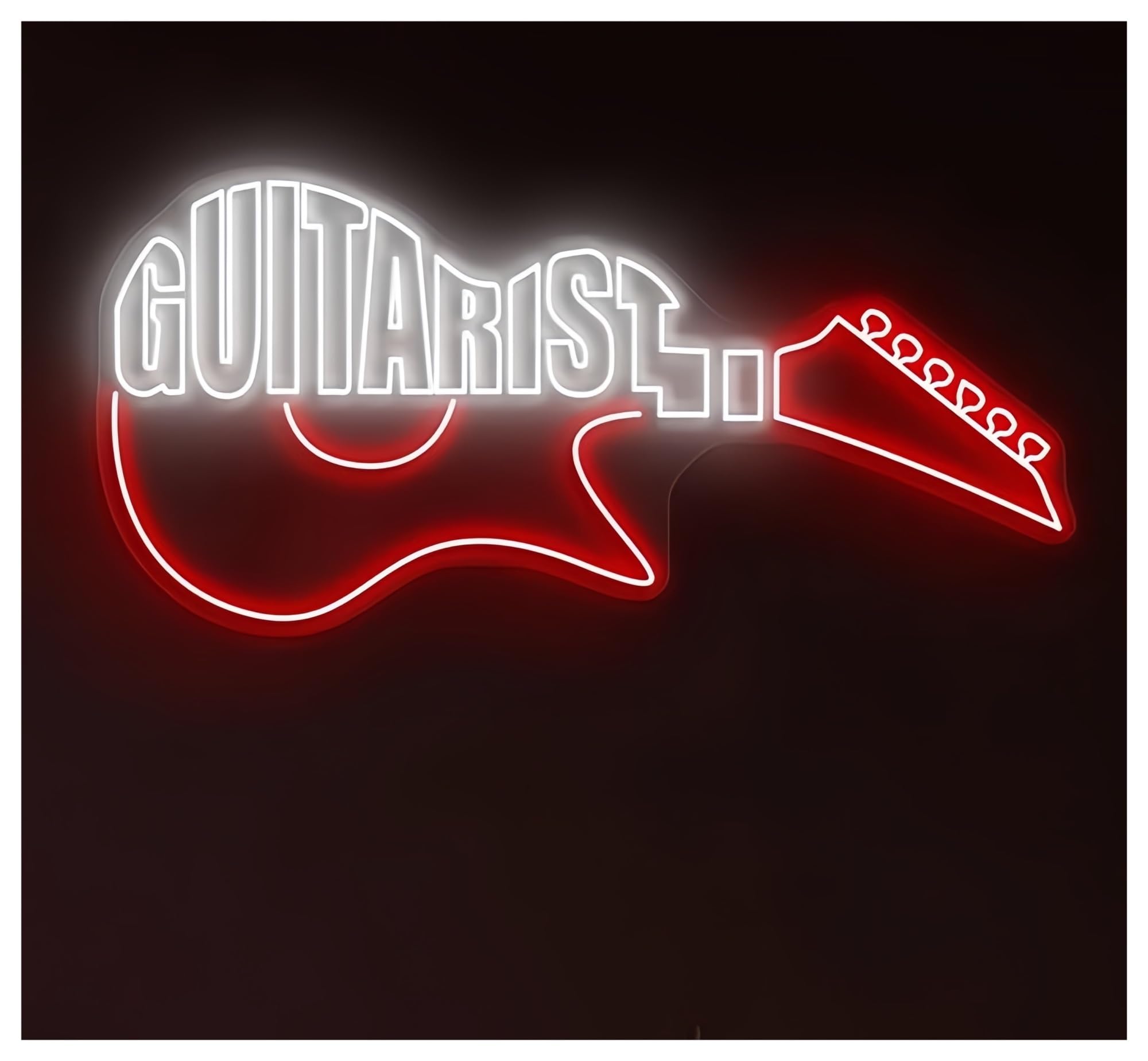 Shouxi A Sign Lamp Guitarist Neon Sign For Guitar Room Bar Party Wall Decor Lamp Music Studio Decoration 60Cm(A)