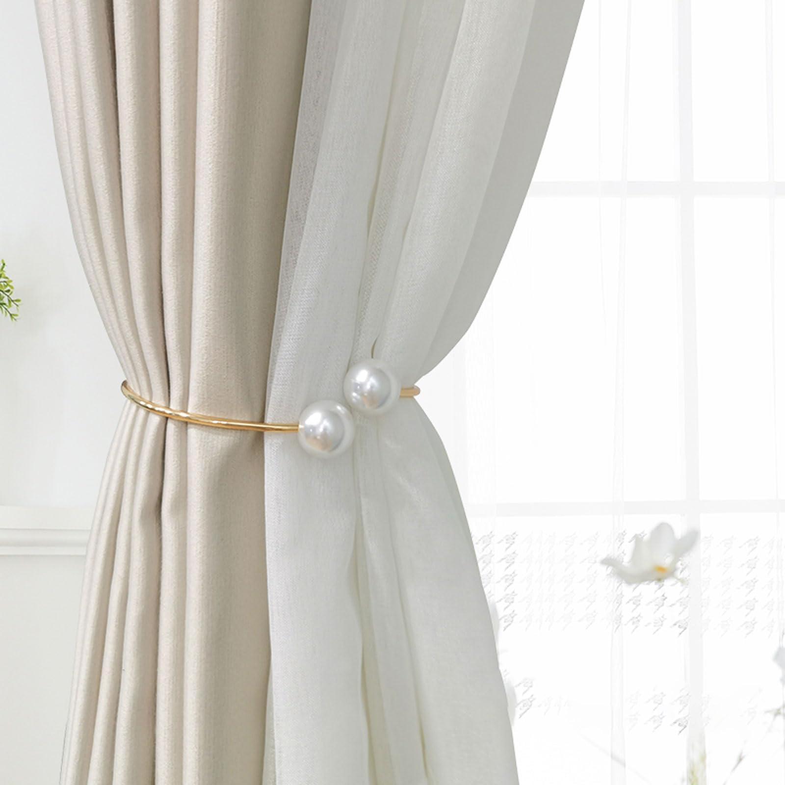 Tieback Fibbia per Tende,Cravatta per Tende,Tende Tiebacks Clip Fibbia,Resistente all'Usura,No Perforazione,Essere Utilizzati per Un Lungo Periodo,per Camera da Letto Soggiorno Decorazione