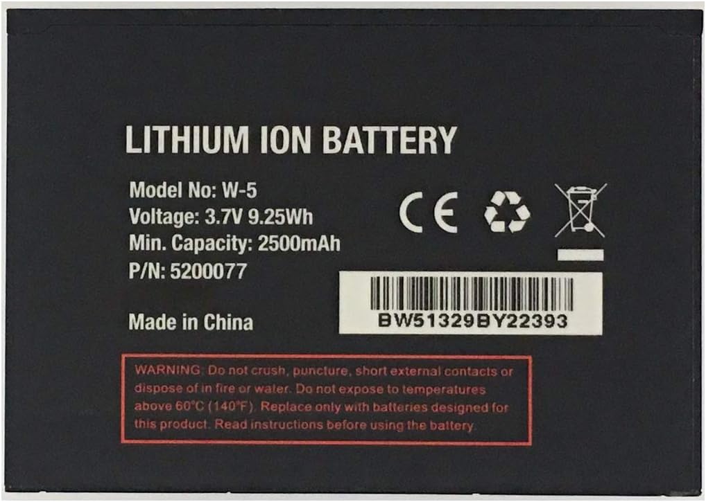 JIEReplacement W-5 Battery for Sprint AirCard 770S, AirCard 771S AT&T Unite (AC770S), UNITE-344B Mobile WiFi Hotspot Netgear 5200031 5200060 5200077