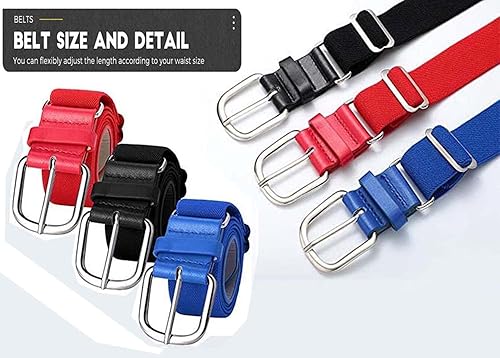 Miniatura 3 de Cinturón de béisbol y sóftbol, 2 paquetes, cinturón de uniforme de tamaño ajustable para hombres, niños y jóvenes