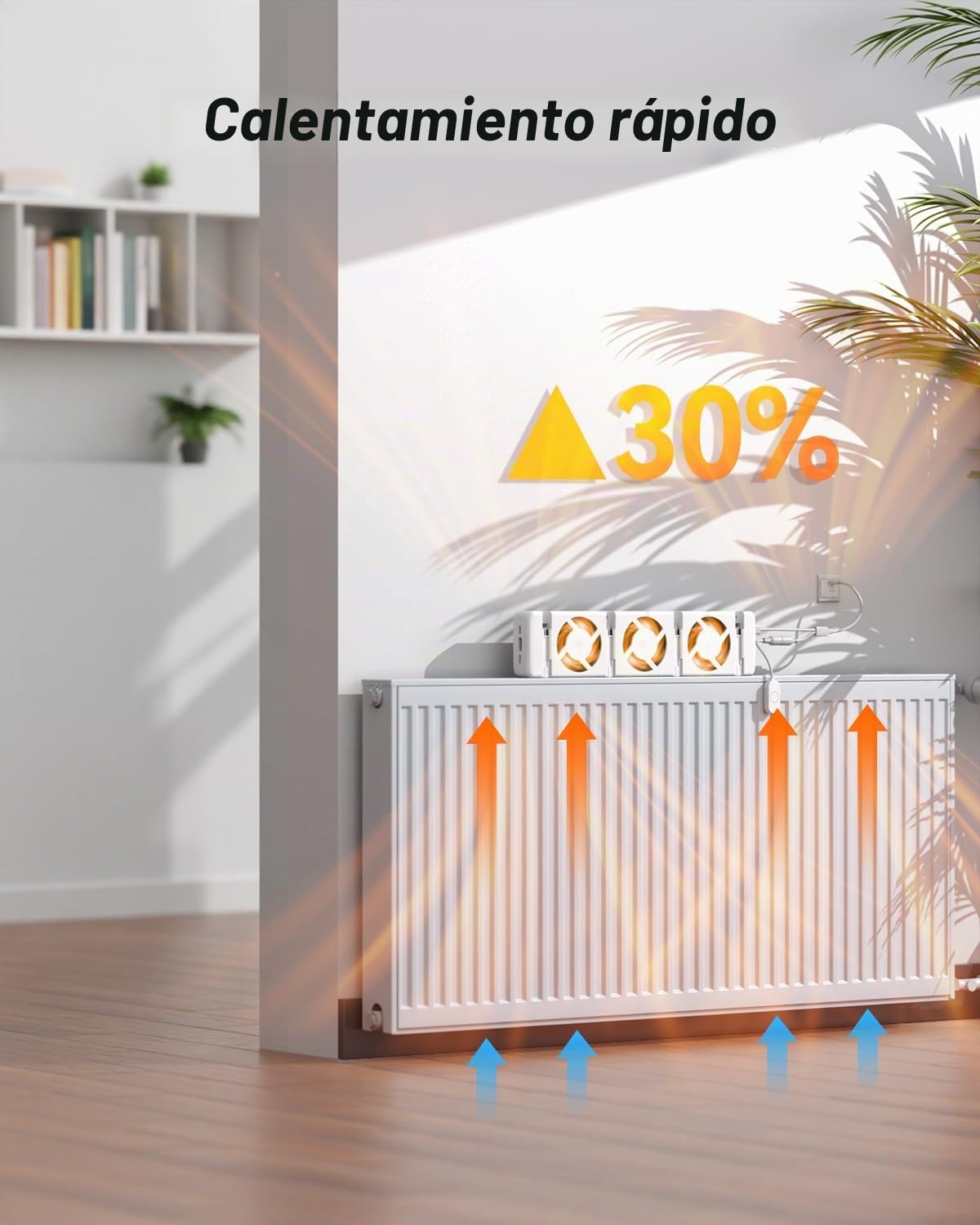 Ventilador Radiador Silencioso, Ventilador Radiador Casa para Radiadores y Suelo Radiante, Turbofans para Radiadores Calefaccion de Energía de Hasta un 22%