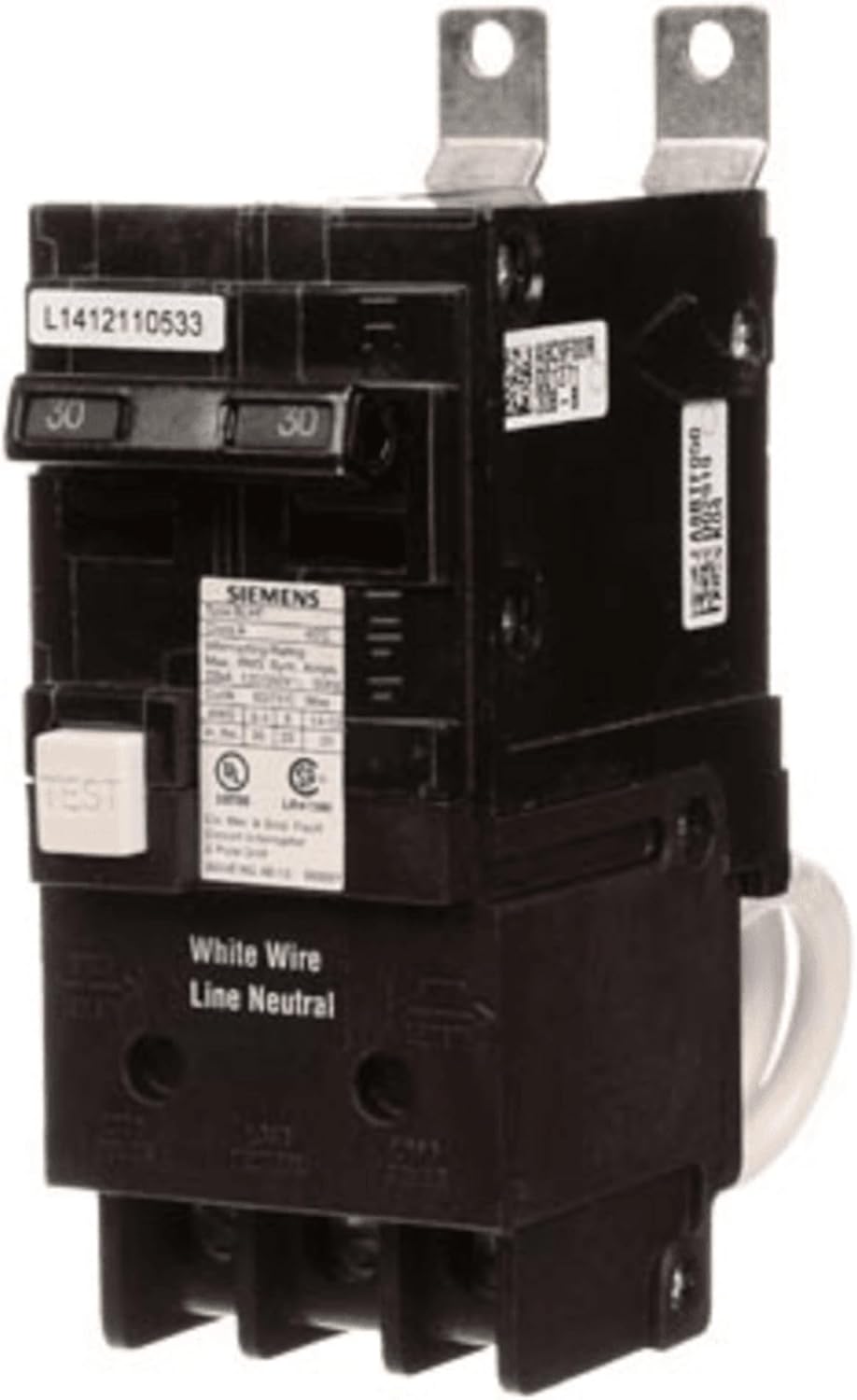 SIEMENS BF230AH Breaker BLHF GFCI 5mA 2P 240V 30A 22KA, Black